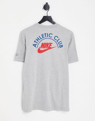 Nike Athletic Club retro logo t-shirt in gray heather