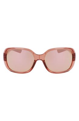 Nike Audacious 135mm Square Sunglasses in Fossil Rose/Rose Gold Mirror