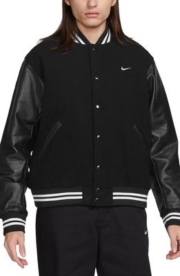 Nike Authentics Varsity Jacket in Black/White
