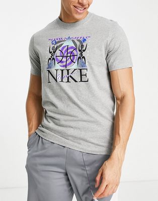 Nike Basketball A.I.R. CC2 graphic logo t-shirt in gray heather