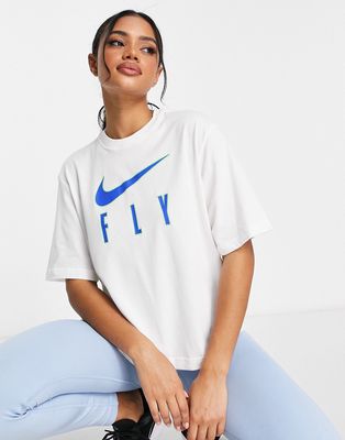 Nike Basketball Dri-FIT Swoosh boxy T-shirt in white-Gray