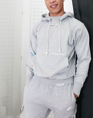 Nike Basketball Splatter Pack hoodie in gray heather