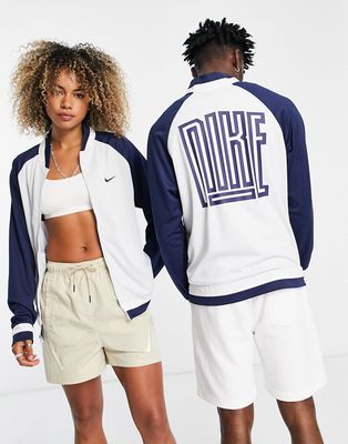 Nike Basketball Starting Five back logo jacket in navy