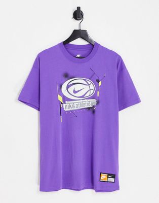 Nike Basketball T-shirt in wild violet-Gray
