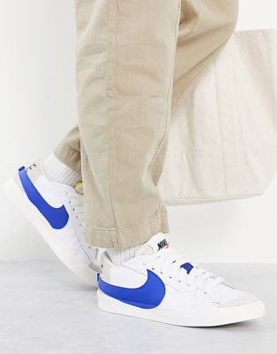Nike Blazer Low '77 Jumbo sneakers in white/old royal
