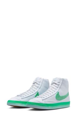 Nike Blazer Mid '77 'Airbrush' Basketball Sneaker in White/Spring Green/Green