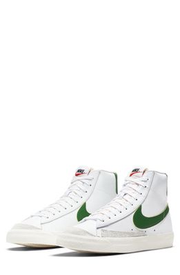 Nike Blazer Mid '77 Vintage Sneaker in White Green/black at Nordstrom, Size 10.5