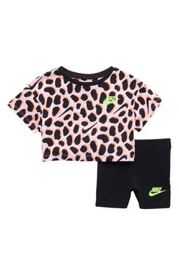 Nike Boxy T-Shirt & Bike Shorts Set in Black