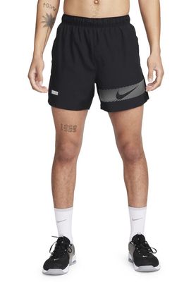 Nike Challenger Dri-FIT Shorts in Black/Black/Black