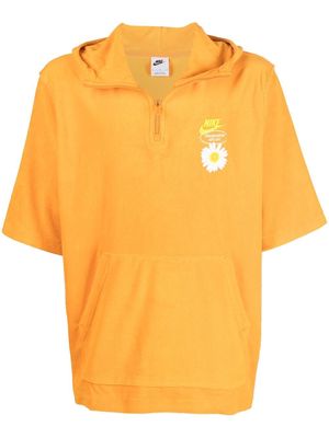 Nike chest logo-print hooded jumper - Orange
