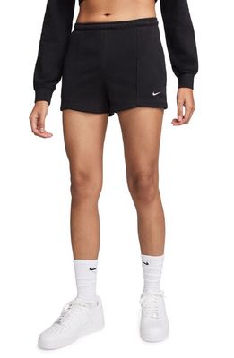 Nike Chill High Waist French Terry Shorts in Black/Sail