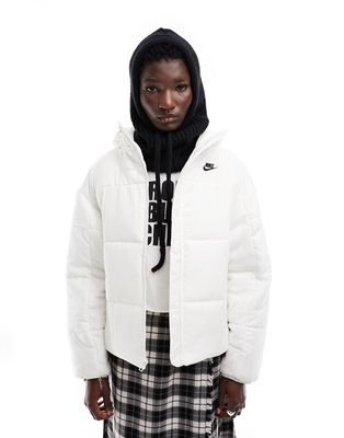 Nike classic puffer jacket in off white