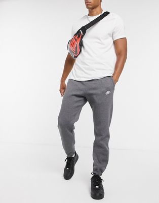 Nike Club casual fit cuffed sweatpants in dark gray
