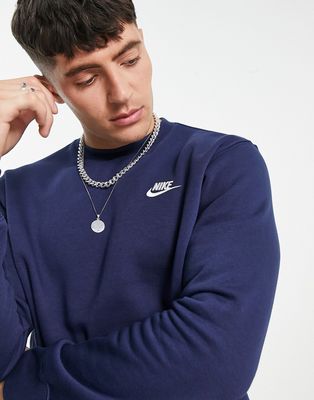 Nike Club crew neck sweatshirt in midnight navy