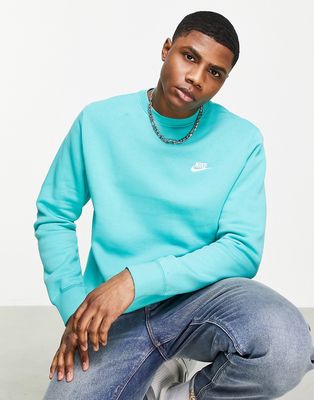Nike Club Fleece crew neck sweatshirt in teal-Green