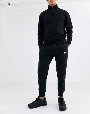 Nike Club Fleece cuffed sweatpants in black - BLACK