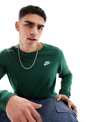 Nike Club long sleeve t-shirt in dark green
