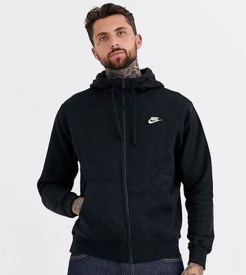 Nike Club Plus zip-through hoodie in black