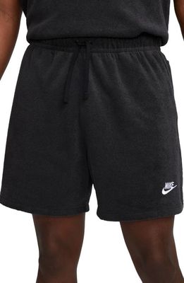 Nike Club Terry Flow Shorts in Black/White