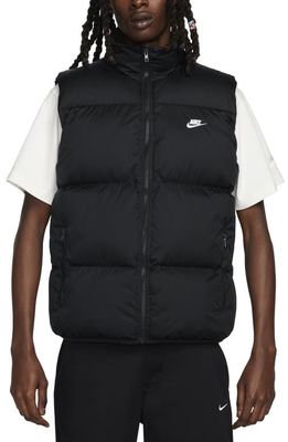Nike Club Water Repellent PrimaLoft Insulated Puffer Vest in Black/White