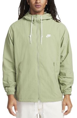 Nike Club Woven Jacket in Oil Green/White
