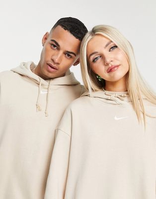 Nike Collection Fleece oversized hoodie in sand-Neutral