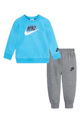 Nike Cotton Blend Graphic Sweatshirt & Joggers Set in Geh-Carbon Heather