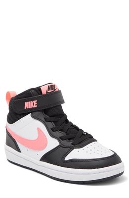 Nike Court Borough Mid 2 Basketball Shoe in Black/Sunset Pulse/White Nike Court Borough Mid 2 Basketball Shoe in Black/Sunset Pulse/White
