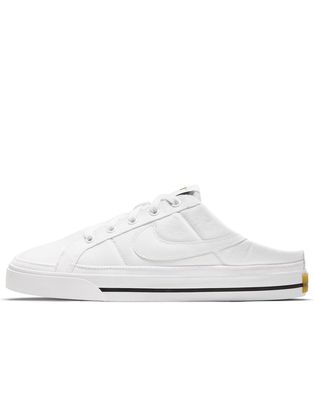 Nike Court Legacy canvas mules in white