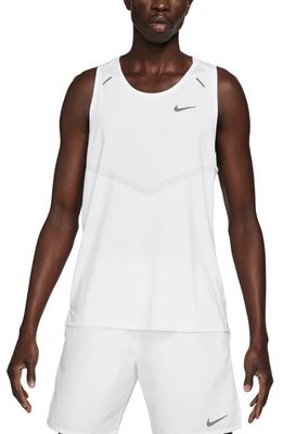 Nike Dri-FIT 365 Running Tank in White/Reflective Silver