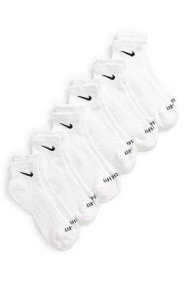 Nike Dri-FIT 6-Pack Everyday Plus Cushioned Low Socks in White/Black