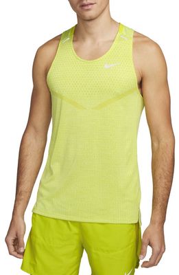 Nike Dri-FIT ADV Techknit Ultra Running Tank in Bright Cactus/lt Lemon Twist