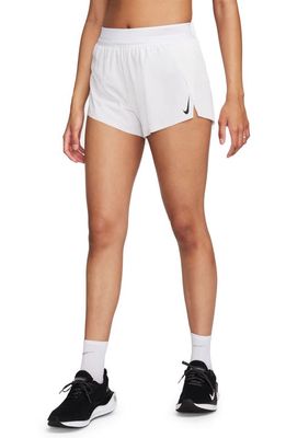 Nike Dri-FIT AeroSwift Running Shorts in White/Black