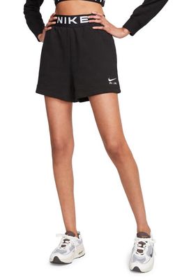 Nike Dri-FIT Air Brushed Fleece Shorts in Black/White