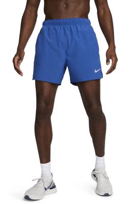 Nike Dri-FIT Challenger 5-Inch Brief Lined Shorts in Game Royal/Game Royal/Black