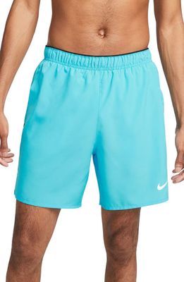 Nike Dri-FIT Challenger Athletic Shorts in Blue/Black/Reflective Silv