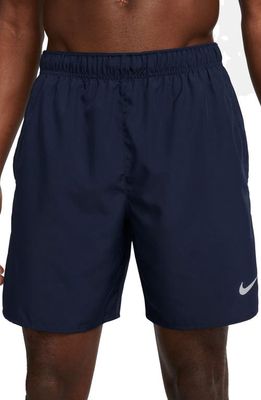 Nike Dri-FIT Challenger Unlined Athletic Shorts in Obsidian/Black/Silver