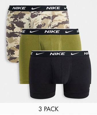 Nike Dri-FIT Essential Cotton Stretch 3 pack boxer briefs with fly in multi
