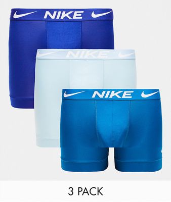 Nike Dri-FIT Essential Micro 3 pack boxer briefs in blue