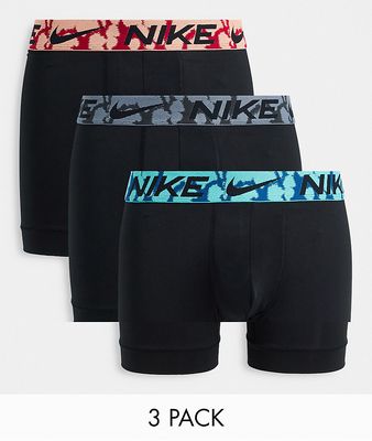 Nike Dri-FIT Essential Micro 3 pack boxer briefs with contrast waistbands in black
