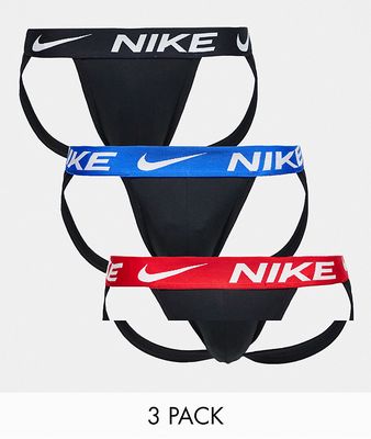 Nike Dri-FIT Essential Micro 3 pack jock straps in black