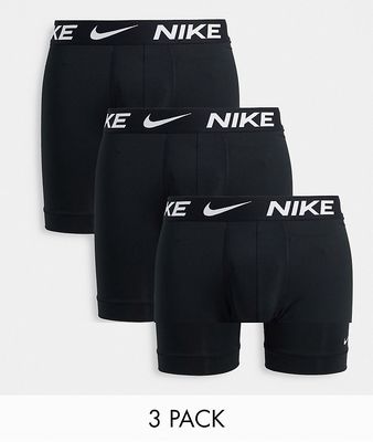 Nike Dri-FIT Essential Micro 3 pack longer length boxer briefs in black