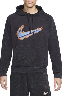 Nike Dri-FIT Fleece Graphic Hoodie in Black