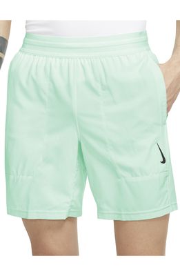 Nike Dri-FIT Flex Pocket Yoga Shorts in Mint Foam/Black