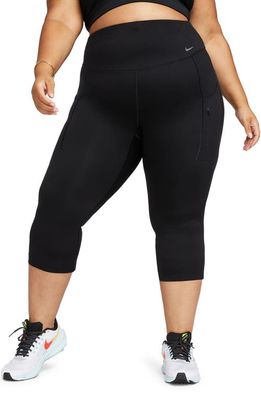Nike Dri-FIT Go Firm-Support High-Waist Crop Pocket Leggings in Black/Black