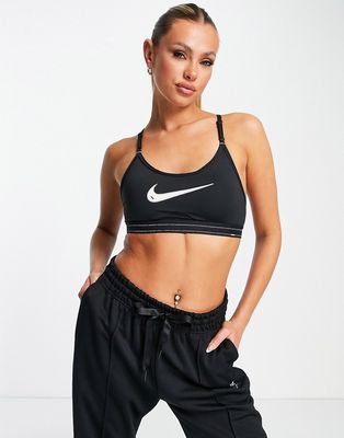 Nike Dri-FIT Indy Swoosh light-support sports bra in black