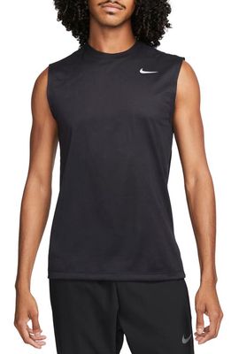 Nike Dri-FIT Legend Fitness Muscle T-Shirt in Black/Matte Silver
