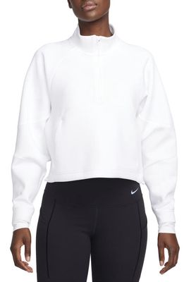Nike Dri-FIT Prima Half Zip Pullover in White/Black
