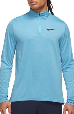 Nike Dri-FIT Pro Hyper Dry Half-Zip Pullover in Lt Blue/Black