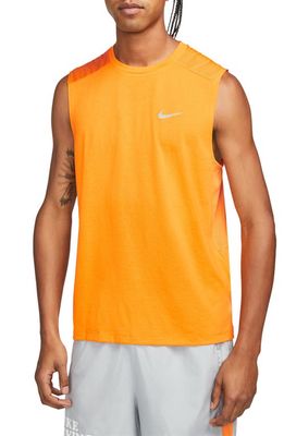 Nike Dri-FIT Run Division Rise 365 Phantom Sleeveless Running T-Shirt in Orange/Reflective Silver